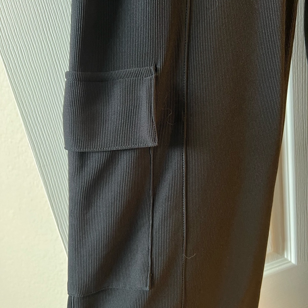 Athleisure Black Cargo Women's Wide Leg Pant - Picture 2 of 4
